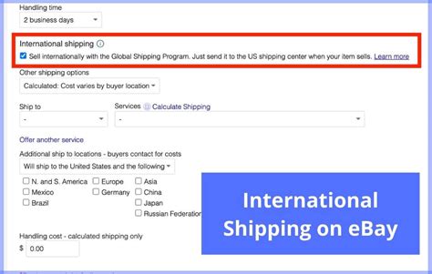 ebay change international selling setting.